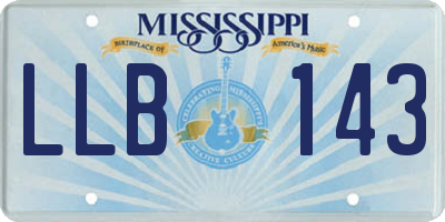 MS license plate LLB143