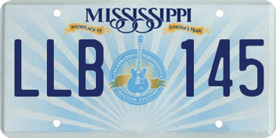 MS license plate LLB145