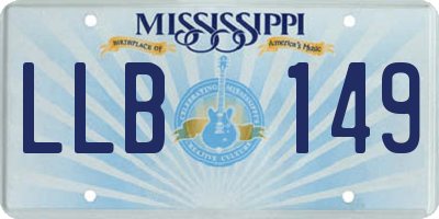 MS license plate LLB149