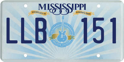 MS license plate LLB151