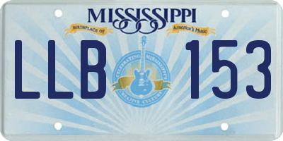 MS license plate LLB153