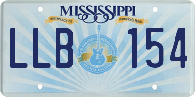 MS license plate LLB154