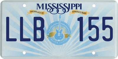 MS license plate LLB155