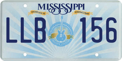 MS license plate LLB156