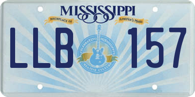 MS license plate LLB157
