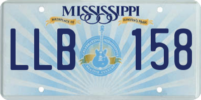 MS license plate LLB158