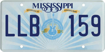 MS license plate LLB159