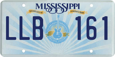 MS license plate LLB161