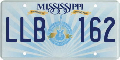 MS license plate LLB162