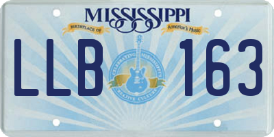 MS license plate LLB163