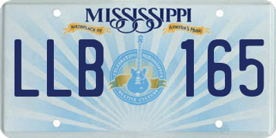 MS license plate LLB165