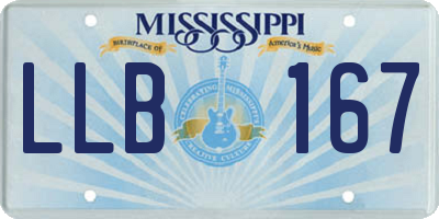 MS license plate LLB167