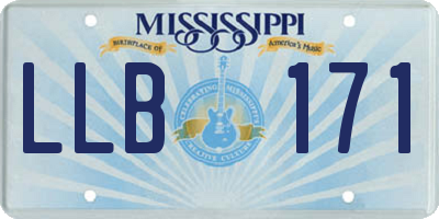MS license plate LLB171
