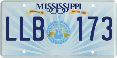 MS license plate LLB173