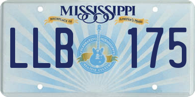 MS license plate LLB175