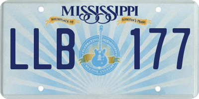 MS license plate LLB177