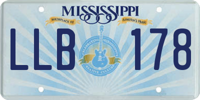 MS license plate LLB178