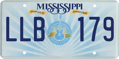 MS license plate LLB179