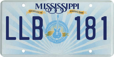 MS license plate LLB181