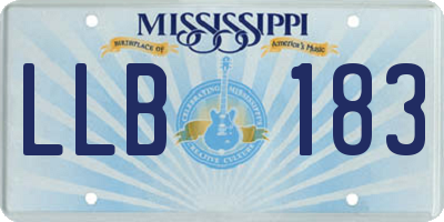 MS license plate LLB183