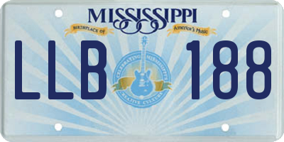 MS license plate LLB188