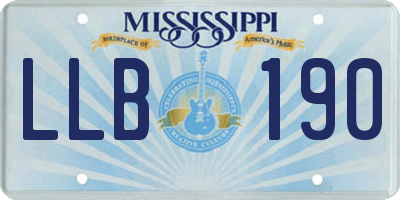 MS license plate LLB190