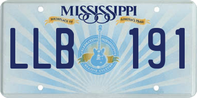 MS license plate LLB191