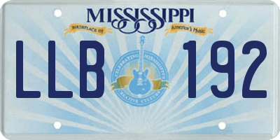 MS license plate LLB192