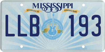 MS license plate LLB193