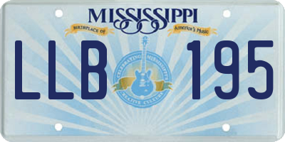 MS license plate LLB195