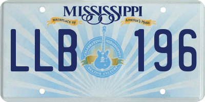 MS license plate LLB196