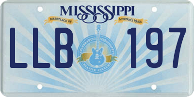 MS license plate LLB197