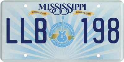 MS license plate LLB198