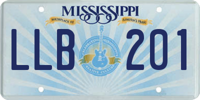 MS license plate LLB201