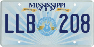 MS license plate LLB208