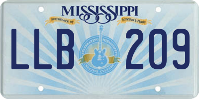 MS license plate LLB209