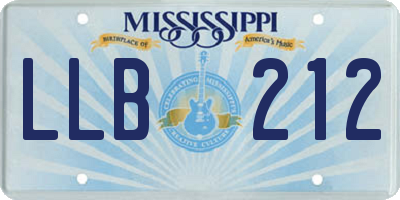 MS license plate LLB212