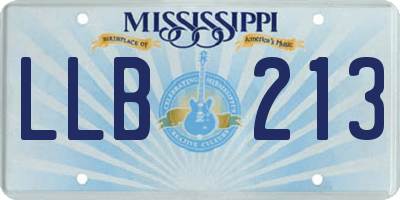 MS license plate LLB213
