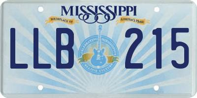 MS license plate LLB215