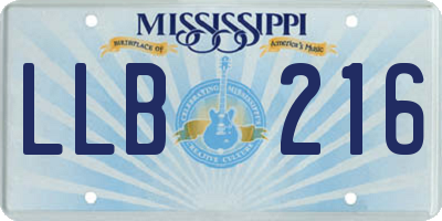 MS license plate LLB216