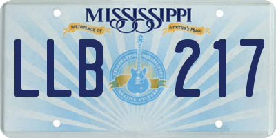 MS license plate LLB217