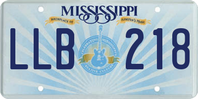 MS license plate LLB218