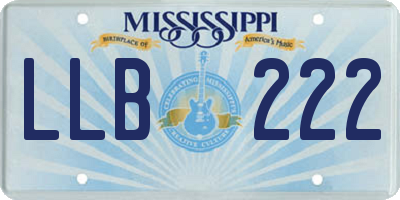 MS license plate LLB222