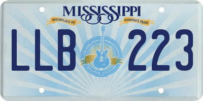 MS license plate LLB223