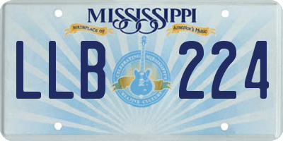 MS license plate LLB224