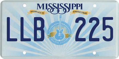 MS license plate LLB225
