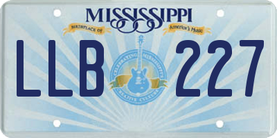 MS license plate LLB227