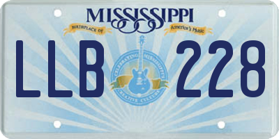 MS license plate LLB228