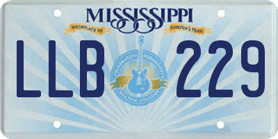 MS license plate LLB229