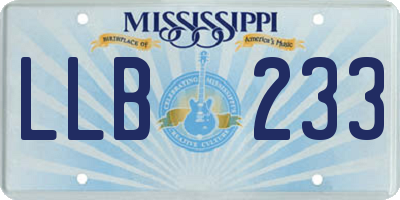 MS license plate LLB233